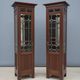 Pair of Art Nouveau solid wood showcases, Central Europe, circa 1910