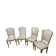 Set of 4 white caned chairs in Louis XV style.