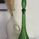 Vintage Empoli carafe in green "bubbled" decor glass from the 70s, large model