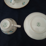 Service à café en porcelaine Kahla made in GDR motif fleurs bleues