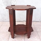 Art Deco side table in solid oak