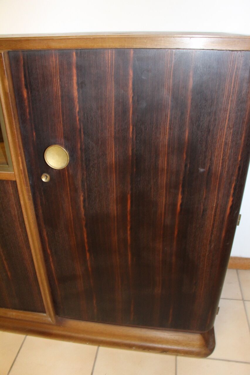 Art Deco period mahogany and macassar veneer sideboard