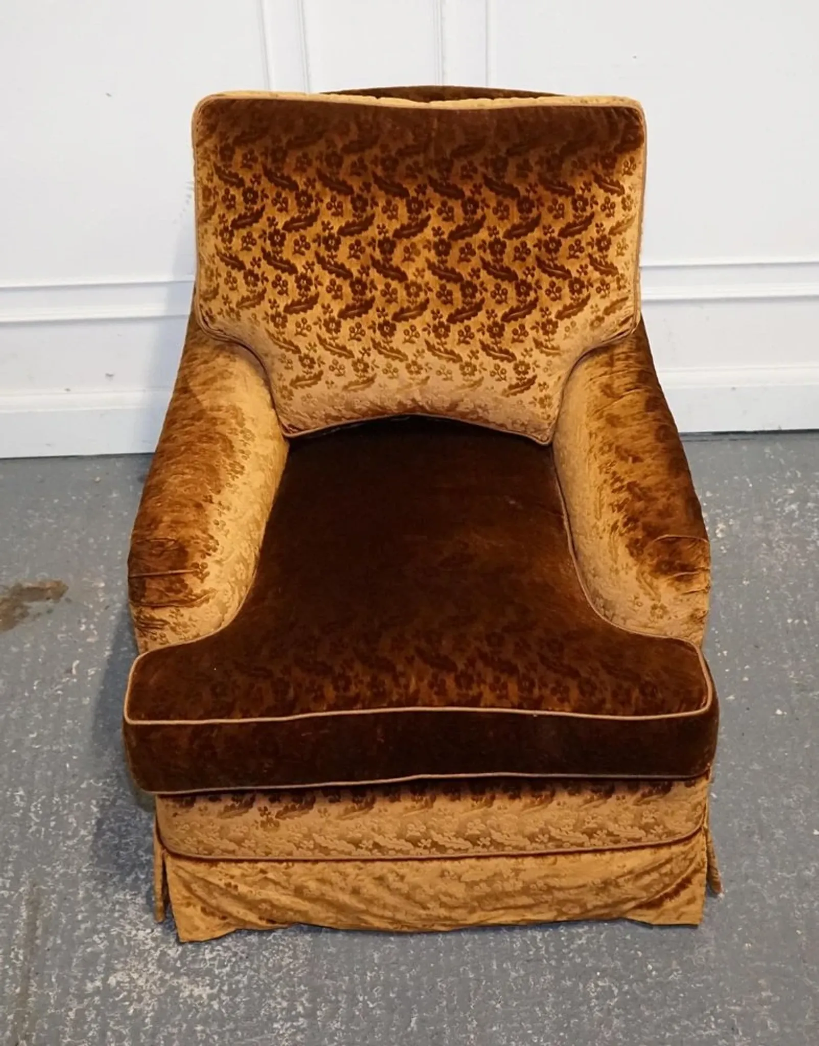 Connaught Vintage Velvet Armchairs by Dudgeon London, Set of 2