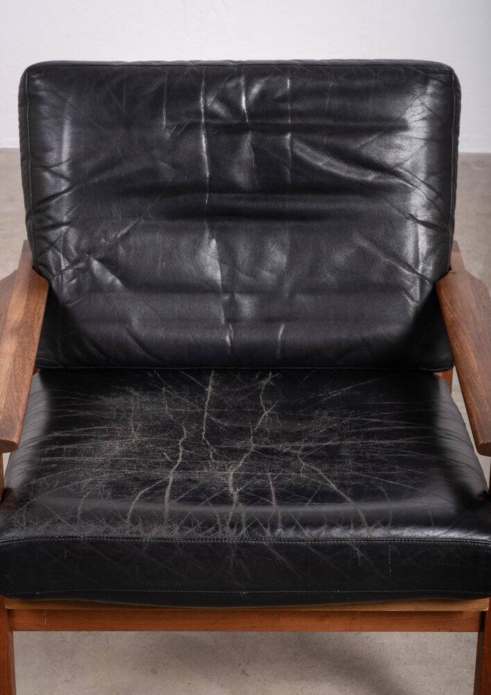Vintage Danish Lounge Chairs in Teak by Illum Wikkelsø, 1950s, Set of 2