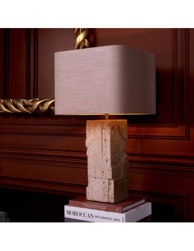 Paires de lampes de table en travertin