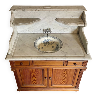 Antique-art bathroom cabinet with tilting basin