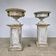 Large pair of 19th-century cast iron basins with vine decoration.