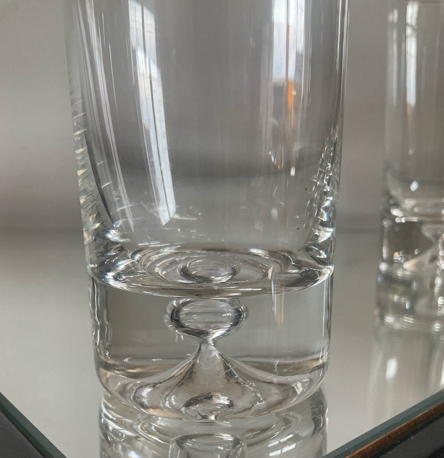 Set of 6 Kosta Boda aperitif glasses with bubbled stem