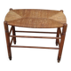 Vintage straw seat bench stool