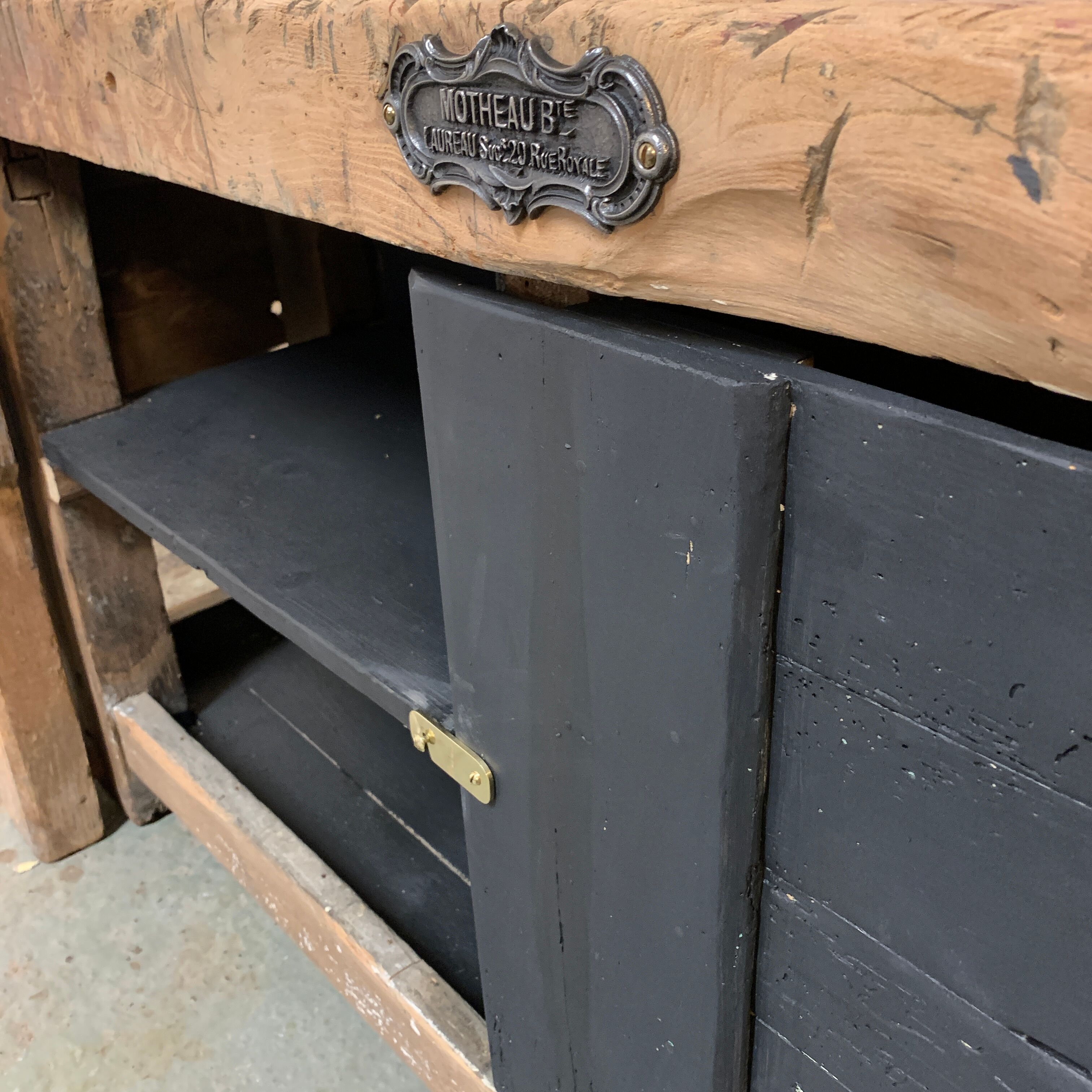 Solid wood workbench with closet
