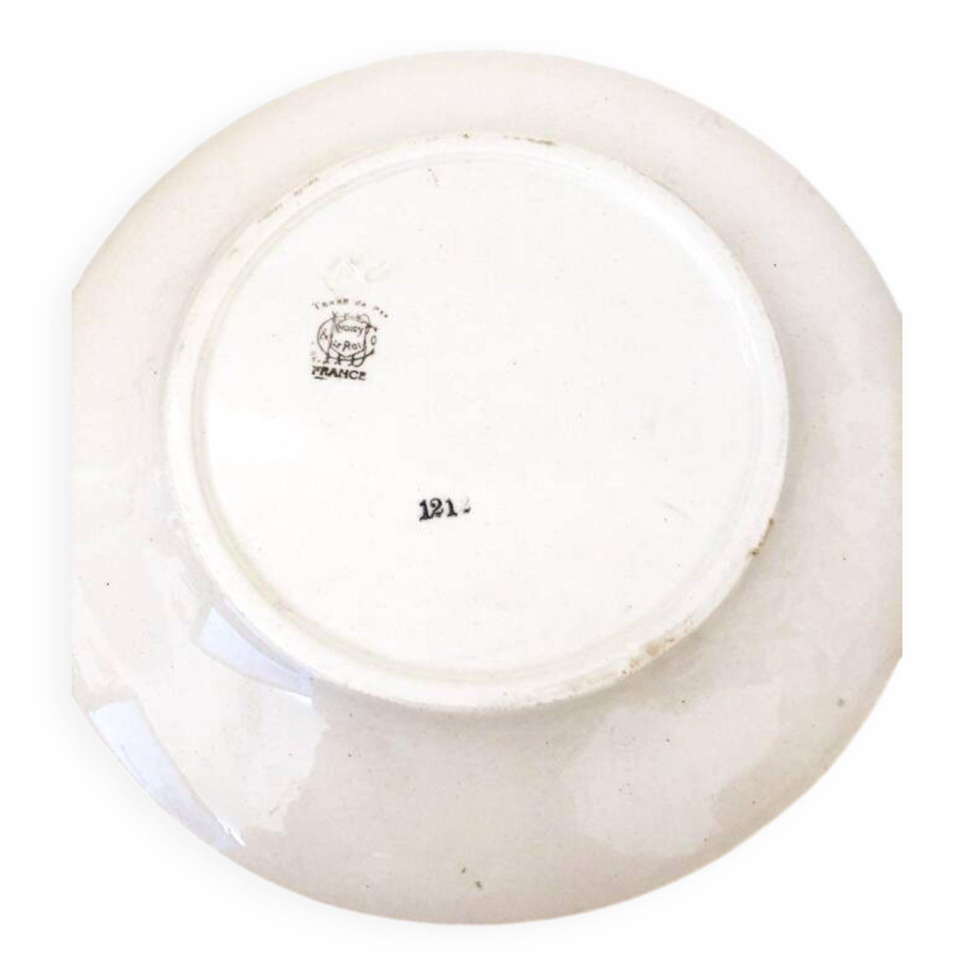 Flat ironstone plate, green floral model