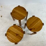Mid-century stool trio, 1970