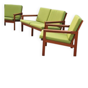 Illum Wikkelsø « Capella » Ensemble de 1 fauteuil et 2 canapés – Niels Eilersen – années 1960