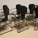 Series of 6 minimalist chairs model "EGOA 300" by Josep Mora