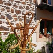 Vintage coat rack in bamboo and rattan