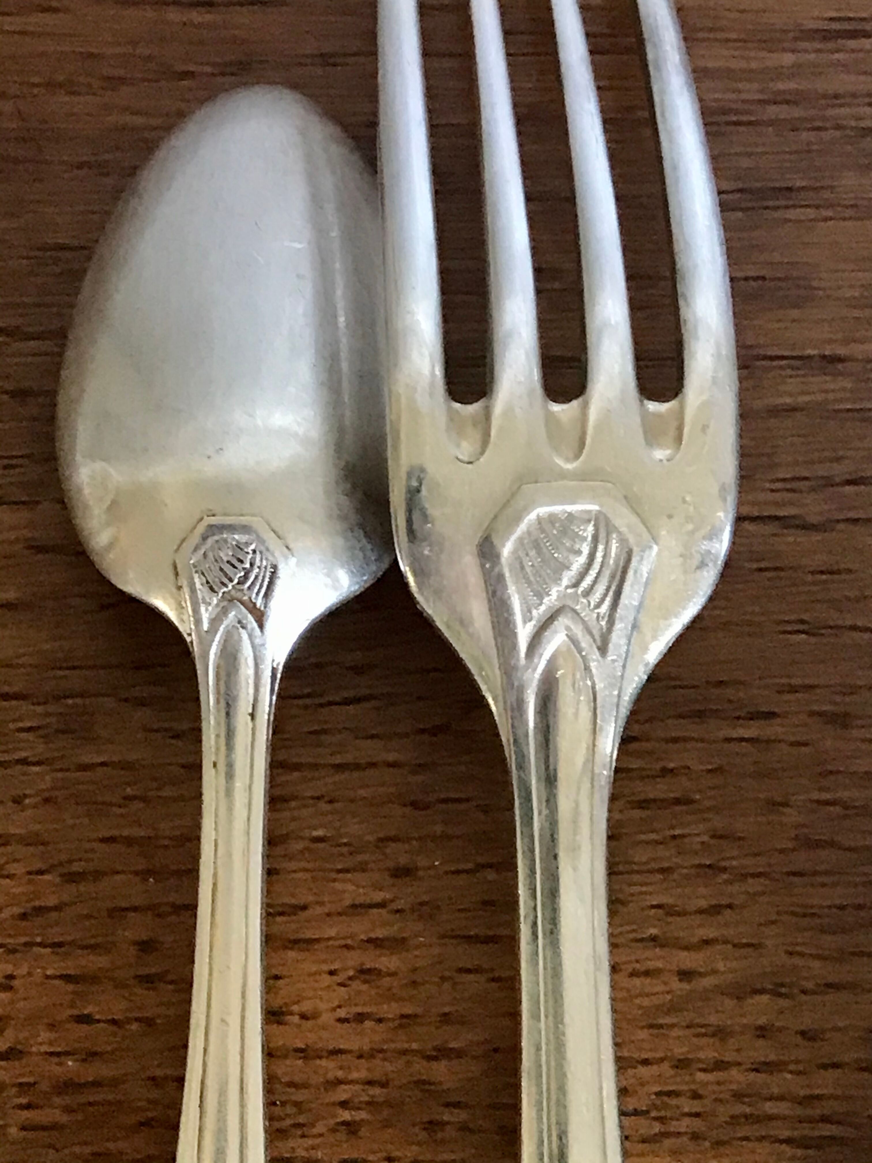 Art deco silver metal covers 34 pieces