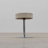 Vintage Mid-century design stool in chrome with white leather seat, 1970s