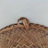 Oval mirror in woven wicker