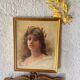 Portrait of a young woman with a laurel crown.