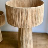 Minimalist bedside lamp raffia size L
