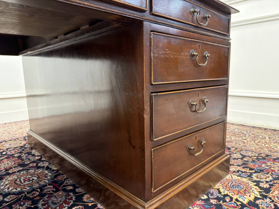Large Antique English Desk Partnerdesk