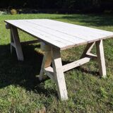 Coffee table on old trestles