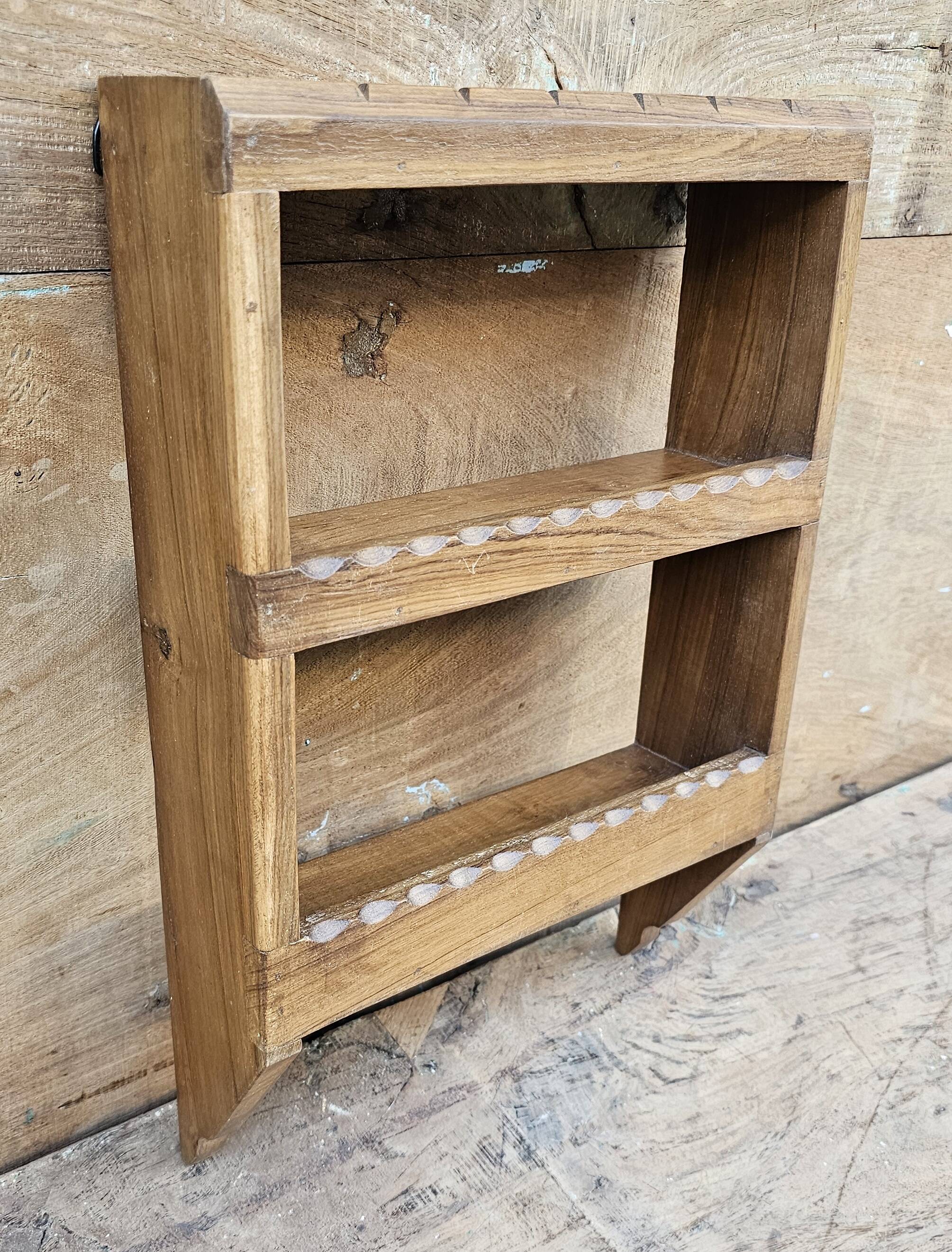 Burmese teak wall shelf
