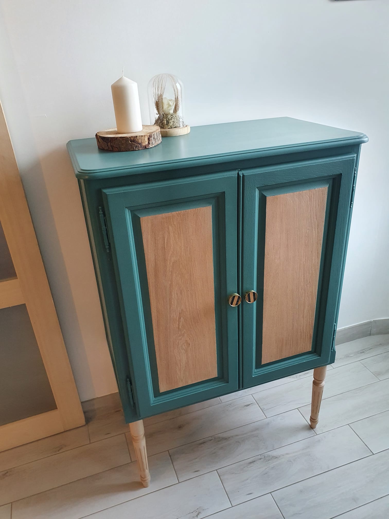 Wooden furniture on legs
