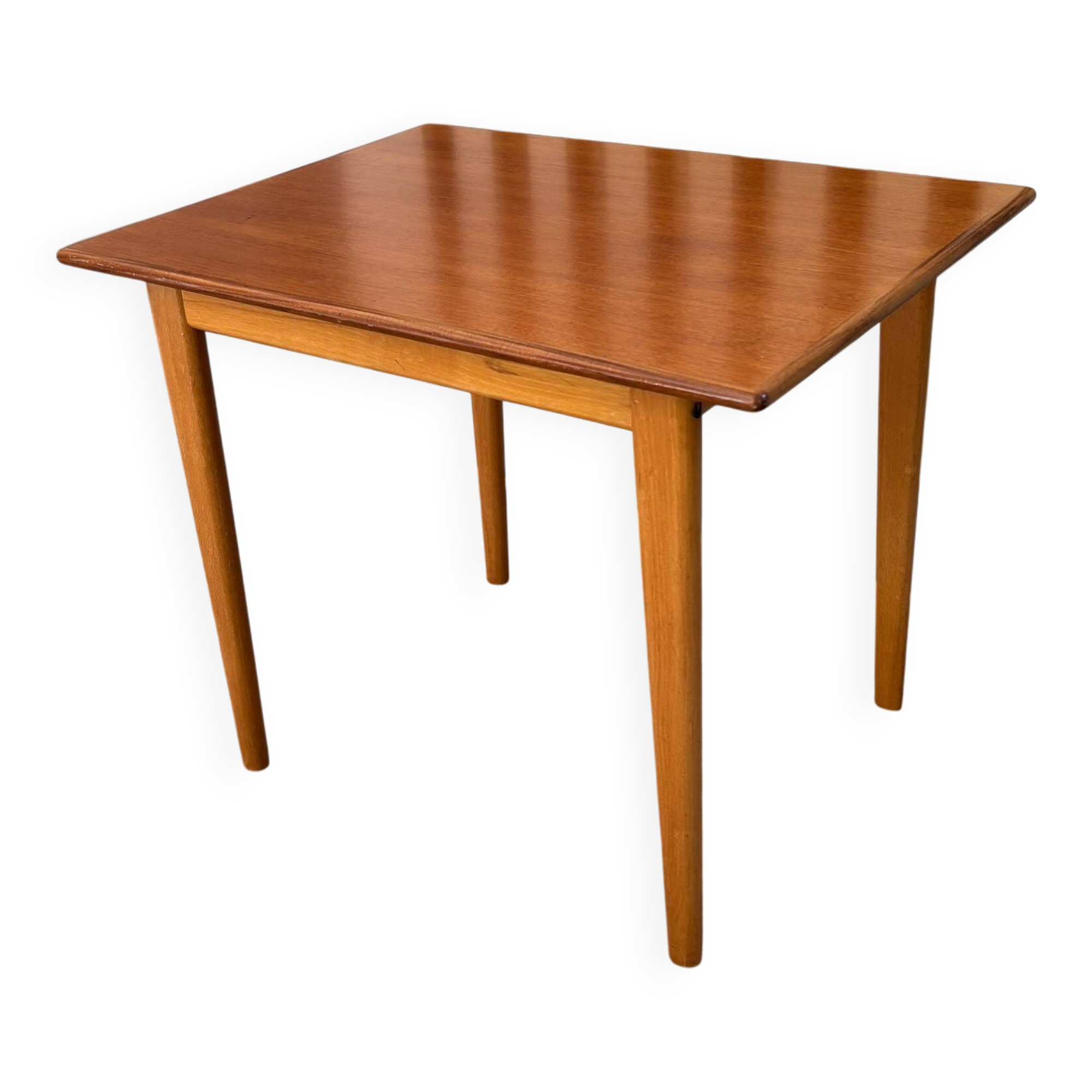 Small teak and beech table - Sweden 1970s