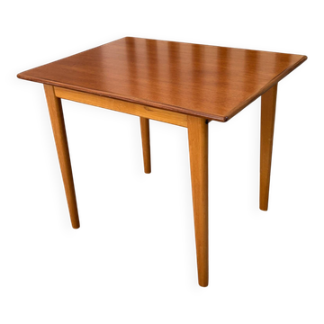 Petite table teck et hêtre - Suède années 70