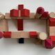 Fortified castle made of wooden cubes