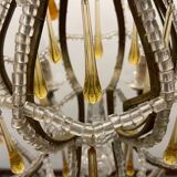 Crystal Beaded Murano Glass Drop Chandelier 1950’s