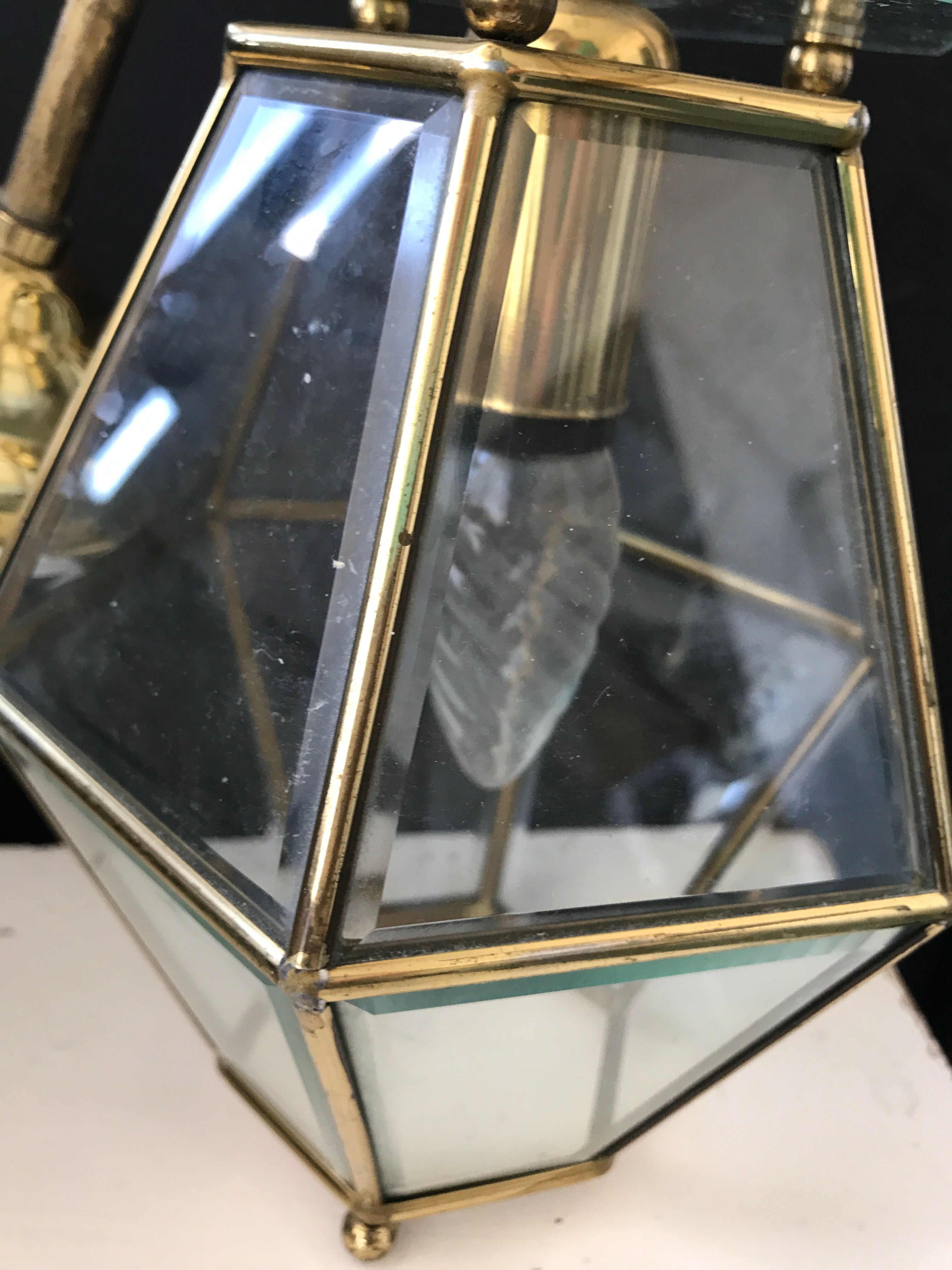 Lantern in glass and brass