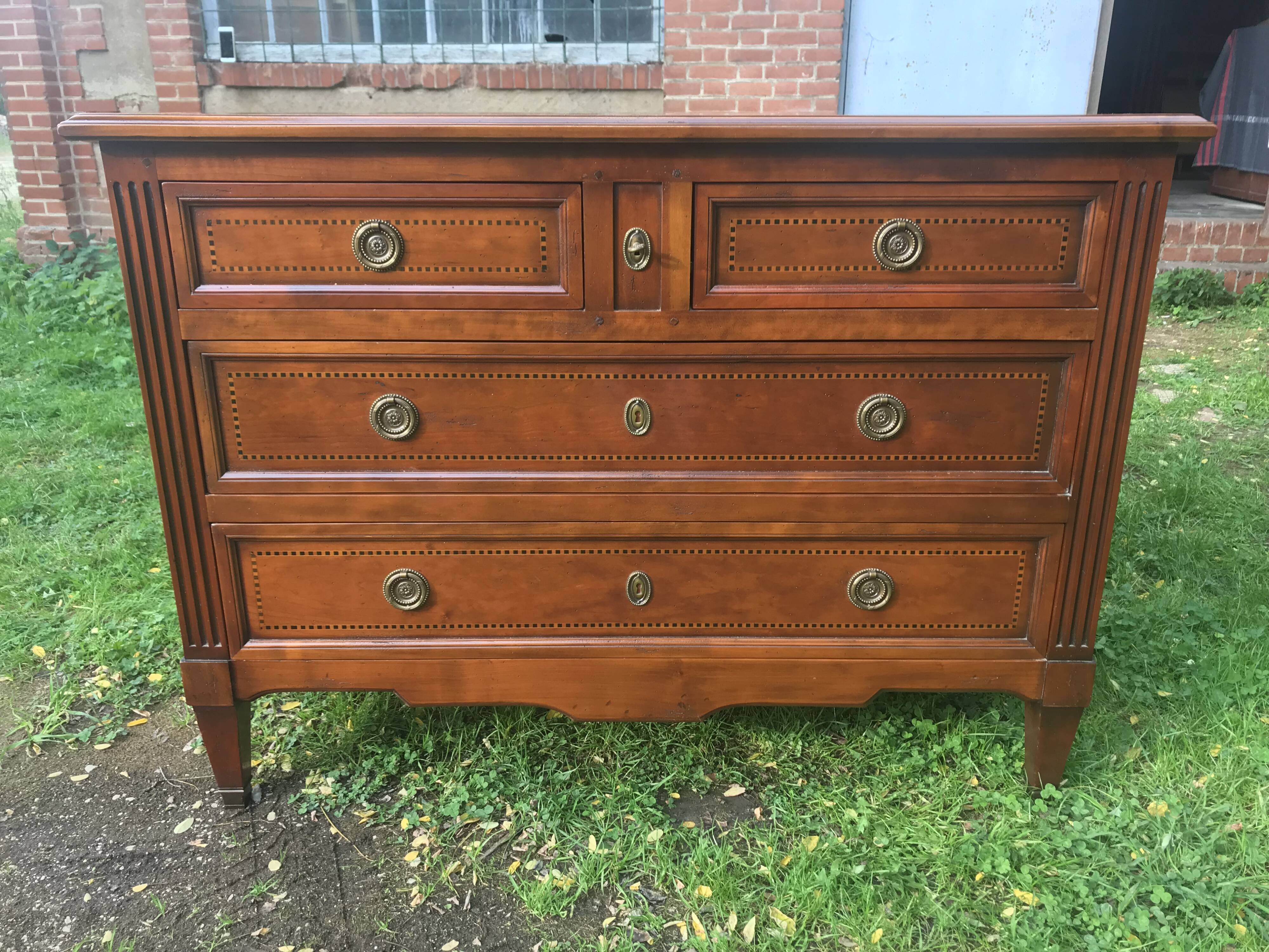 Louis XVI cherry-style chest of drawers