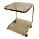 Glass mobile table | bar, Hollywood Regency style, Huwa-Spiegel, Germany 1970s