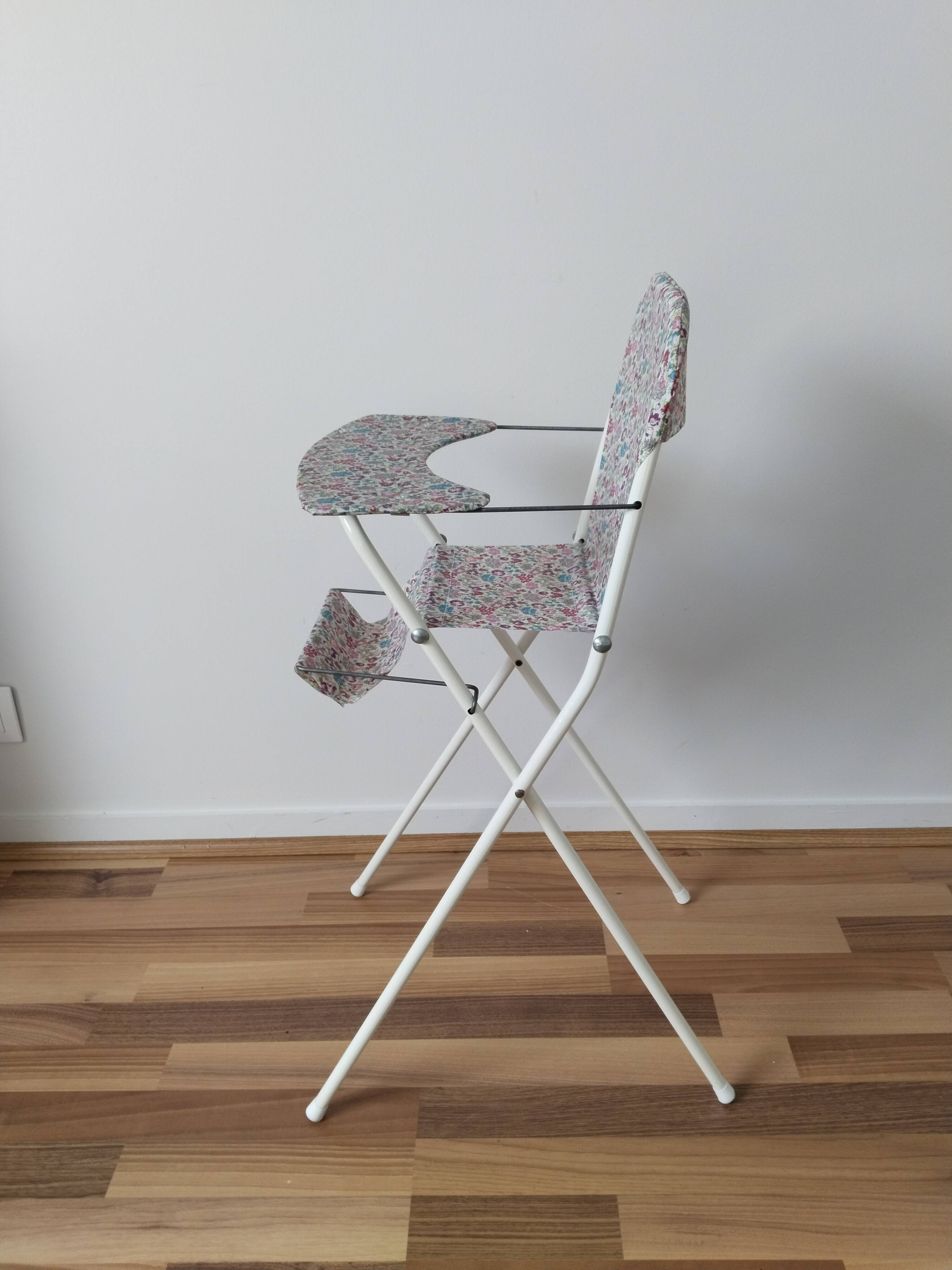 Vintage doll high chair, Japanese coated Liberty Hello Kitty