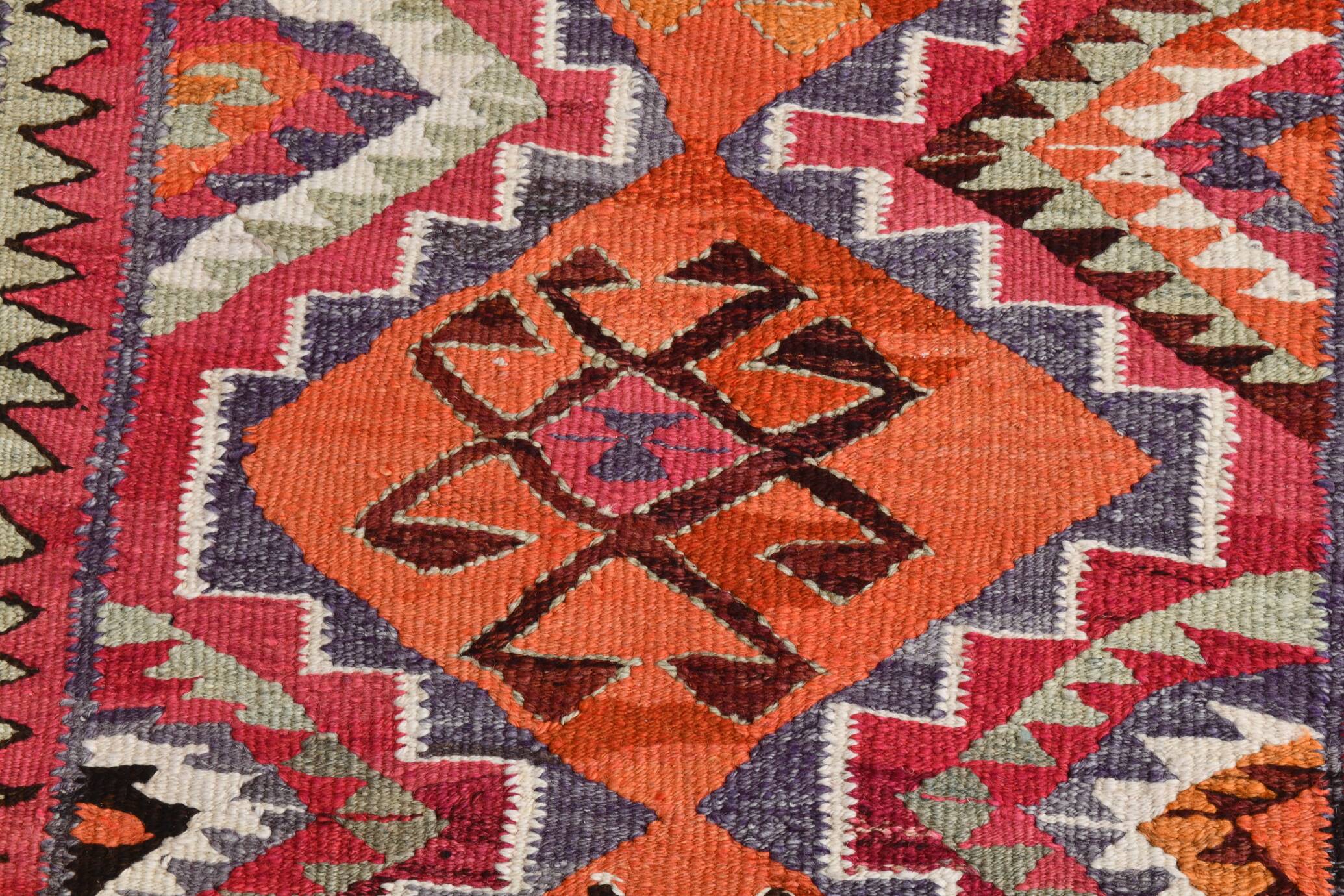 3x10 Vintage Persian Kilim Runner Rug, 97x299Cm
