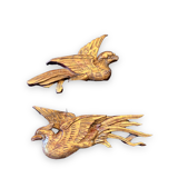 Pair of golden wood birds