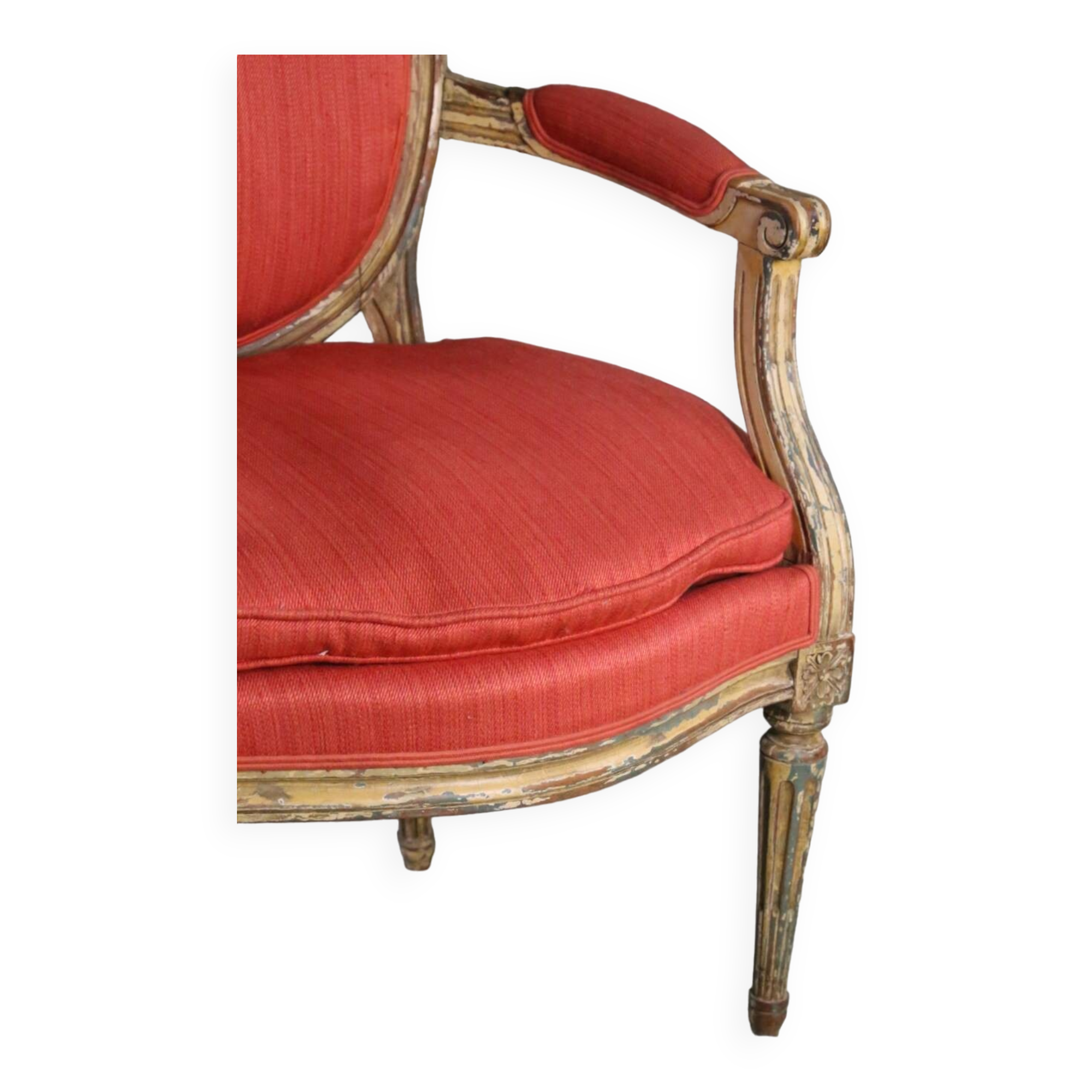 Louis XVI style cabriolet medallion armchair