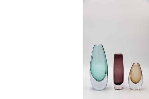 Vase en verre scandinave Sommerso Azure du milieu du siècle, années 1950
