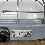 Industrial Grey Wall Light with Milk Glass, 1970s