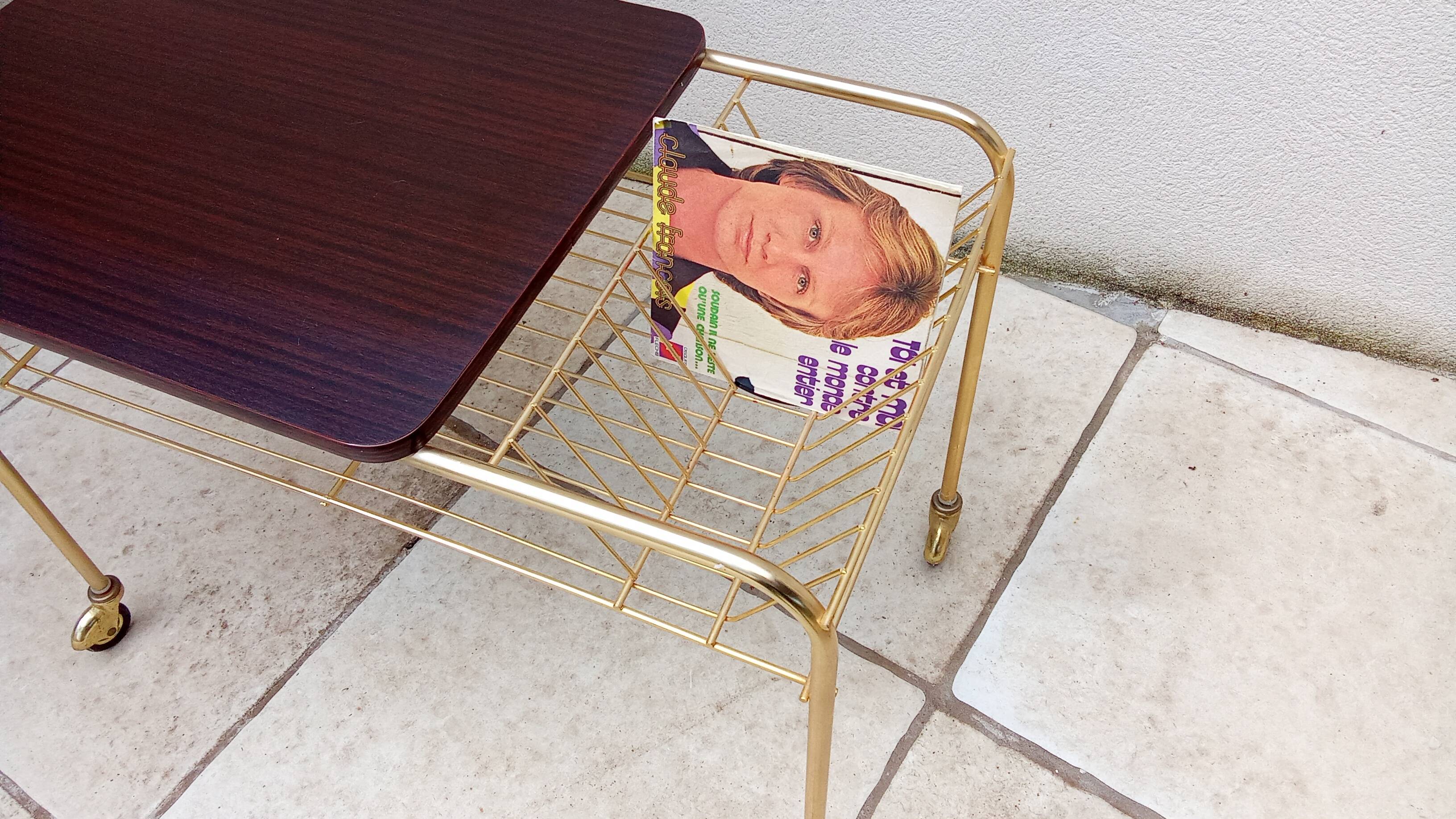 60s record player side table with wheels