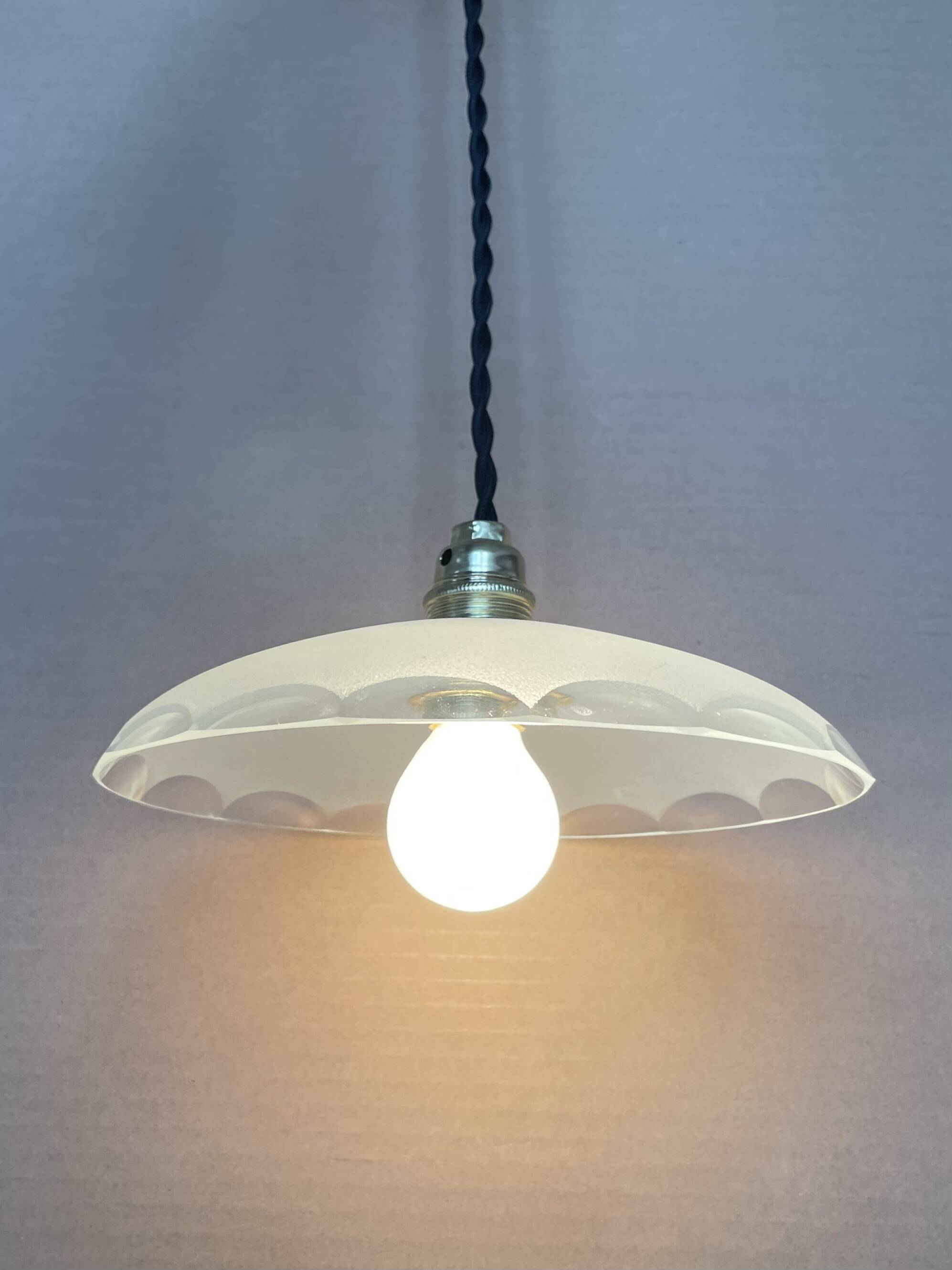 Small antique glass pendant light