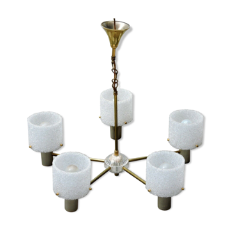 Lustre suspension Vintage Design Perplex 5 feux