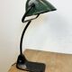 Lampe de Banque Vintage en Émail Vert de BUR, 1930s