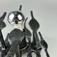 60's 70's brutalist wall lamp iron & glass wall sconce design