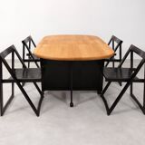 4 Trieste folding chairs with storrage table - Aldo Jacober for A. Bazzani