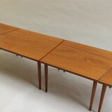 Scandinavian long teak coffee table set of 4 nest of tables 1960s