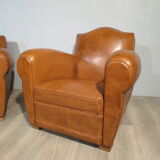 Pair of leather club chairs