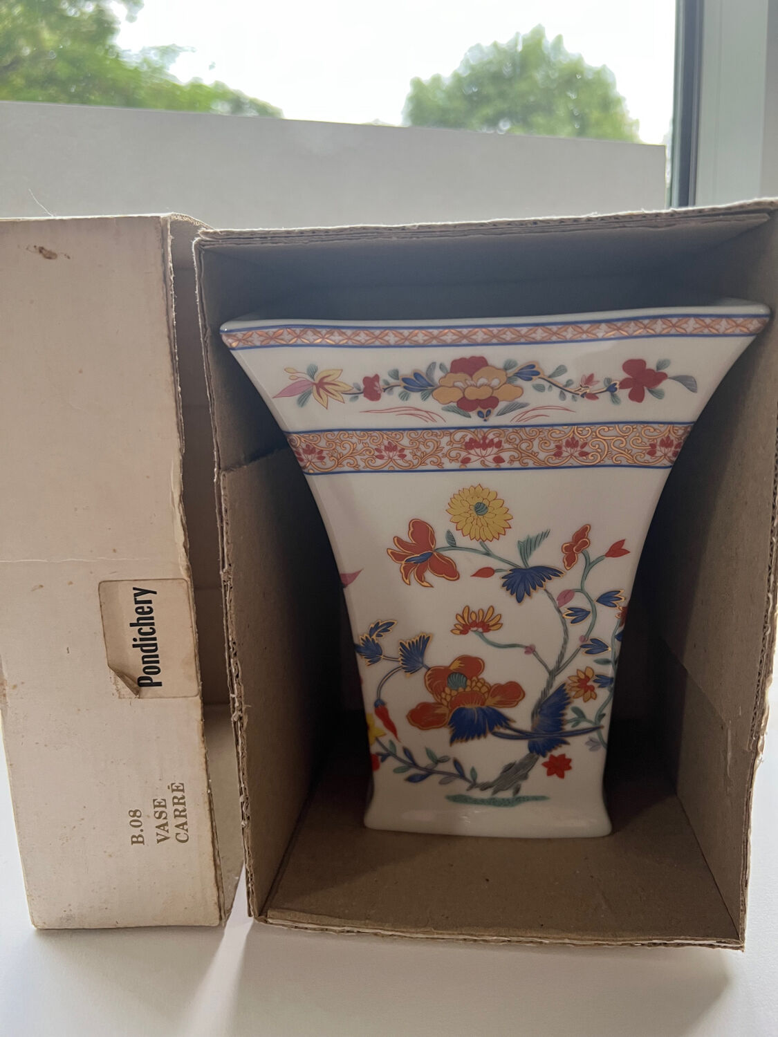 Square vase Bernardaud Pondicherry